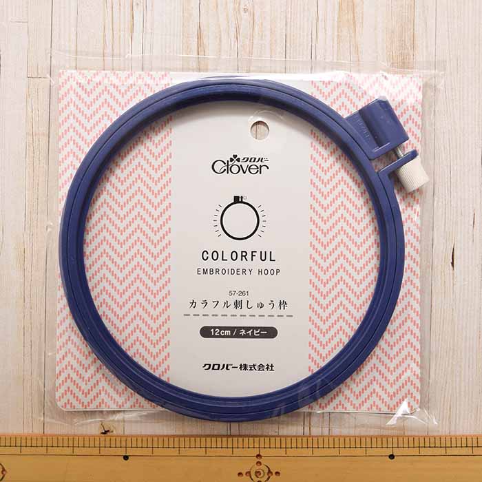 Colorful embroidery frame 12cm navy - nomura tailor