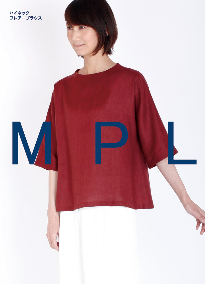 Pattern / pattern high -neck flare blouse - nomura tailor