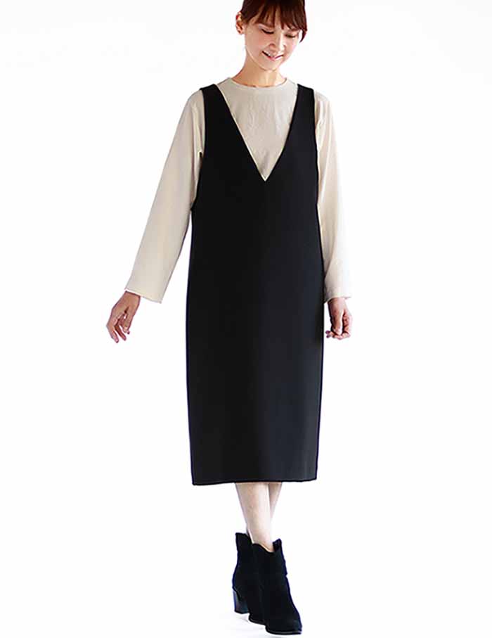 Pattern/pattern paper V-neck Jumperskirt - nomura tailor