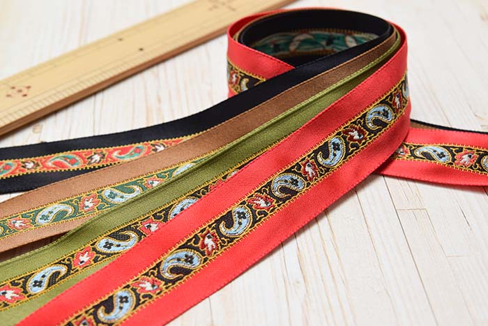 Mokuba Paisley Jacquard Ribbon 25mm - nomura tailor