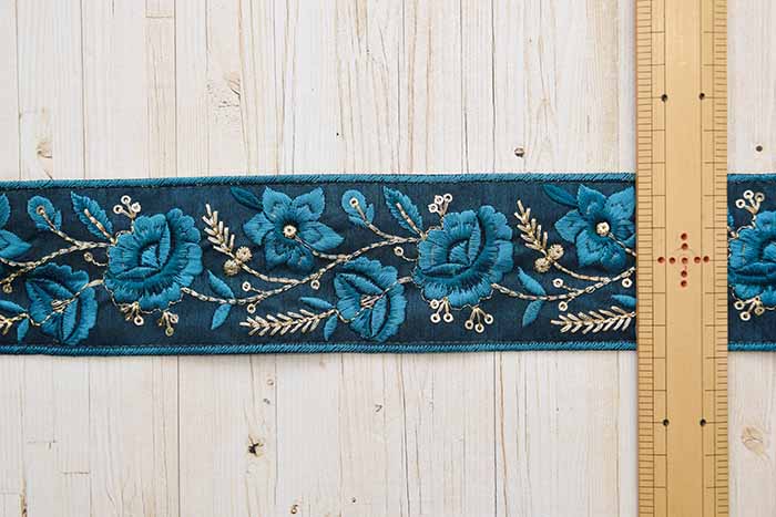 Indian embroidered ribbon, approx. 50mm wide - nomura tailor