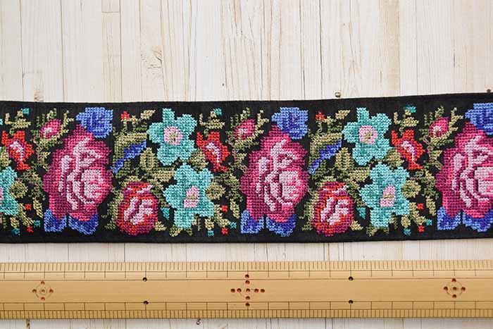 Indian embroidered ribbon, approx. 70mm wide - nomura tailor