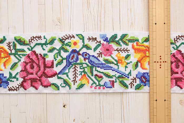 Indian embroidered ribbon, approx. 80mm wide - nomura tailor