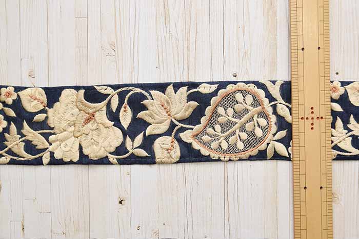 Indian embroidered ribbon, approx. 60mm wide - nomura tailor