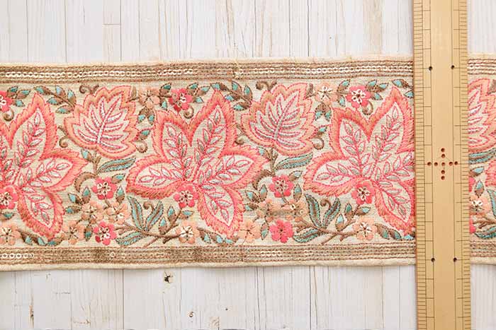 Indian embroidered ribbon, approx. 110mm wide - nomura tailor