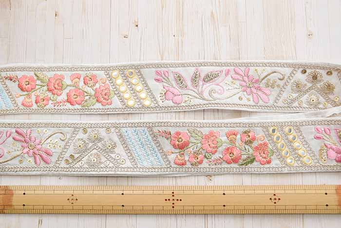 Indian embroidered ribbon, approx. 50mm wide - nomura tailor