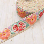 Indian embroidered ribbon, approx. 40mm wide - nomura tailor