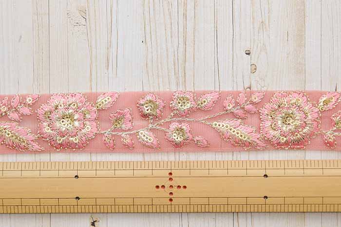 Made in India Embroidered ribbon approx. 30mm wide - nomura tailor