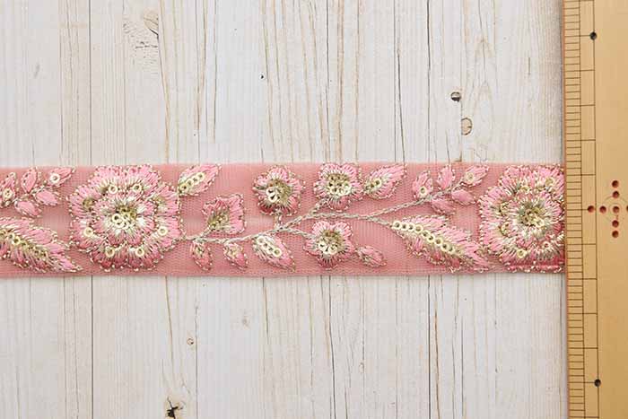 Made in India Embroidered ribbon approx. 30mm wide - nomura tailor