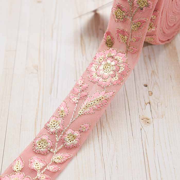 Made in India Embroidered ribbon approx. 30mm wide - nomura tailor