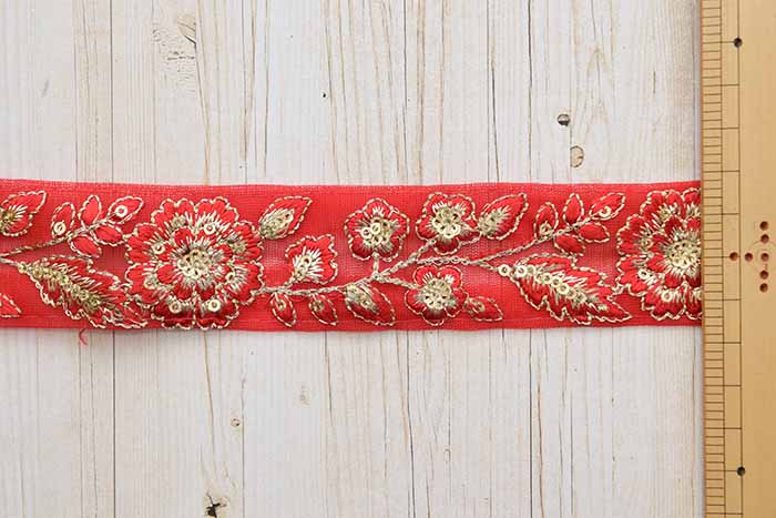 Indian embroidered ribbon, approx. 30mm width - nomura tailor