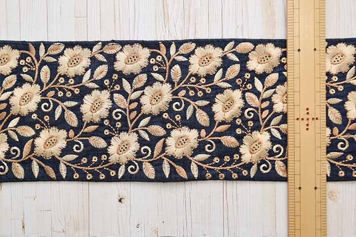 Indian embroidered ribbon, approx. 100mm wide - nomura tailor