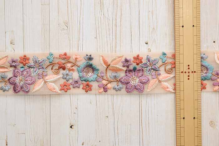 Indian embroidered ribbon, approx. 50mm wide - nomura tailor