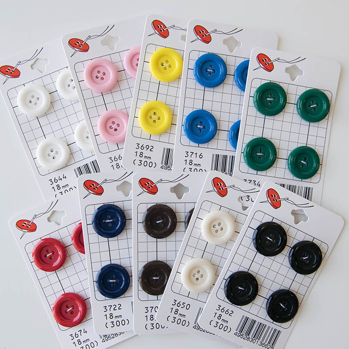 Plastic 4 holes buttons 18mm - nomura tailor