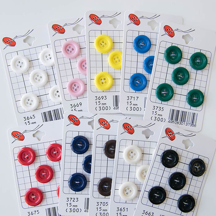 Plastic 4 holes buttons 15mm - nomura tailor