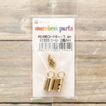 Marchen Art Cord End Cap with Ring 6mm - 2 pcs - Gold - nomura tailor