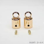 Marchen Art Cord End Cap with Ring 8mm - 2 pcs - Gold - nomura tailor