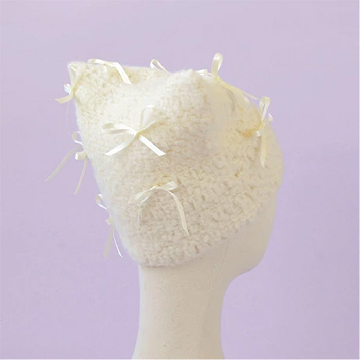 Knitting Kit - Cat Ear Hat with Ribbon - nomura tailor