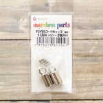 Marchen Art Cord End Cap with Ring 6mm - 2 pcs - Silver - nomura tailor