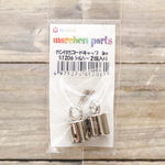 Marchen Art Cord End Cap with Ring 8mm - 2 pcs  - Silver - nomura tailor