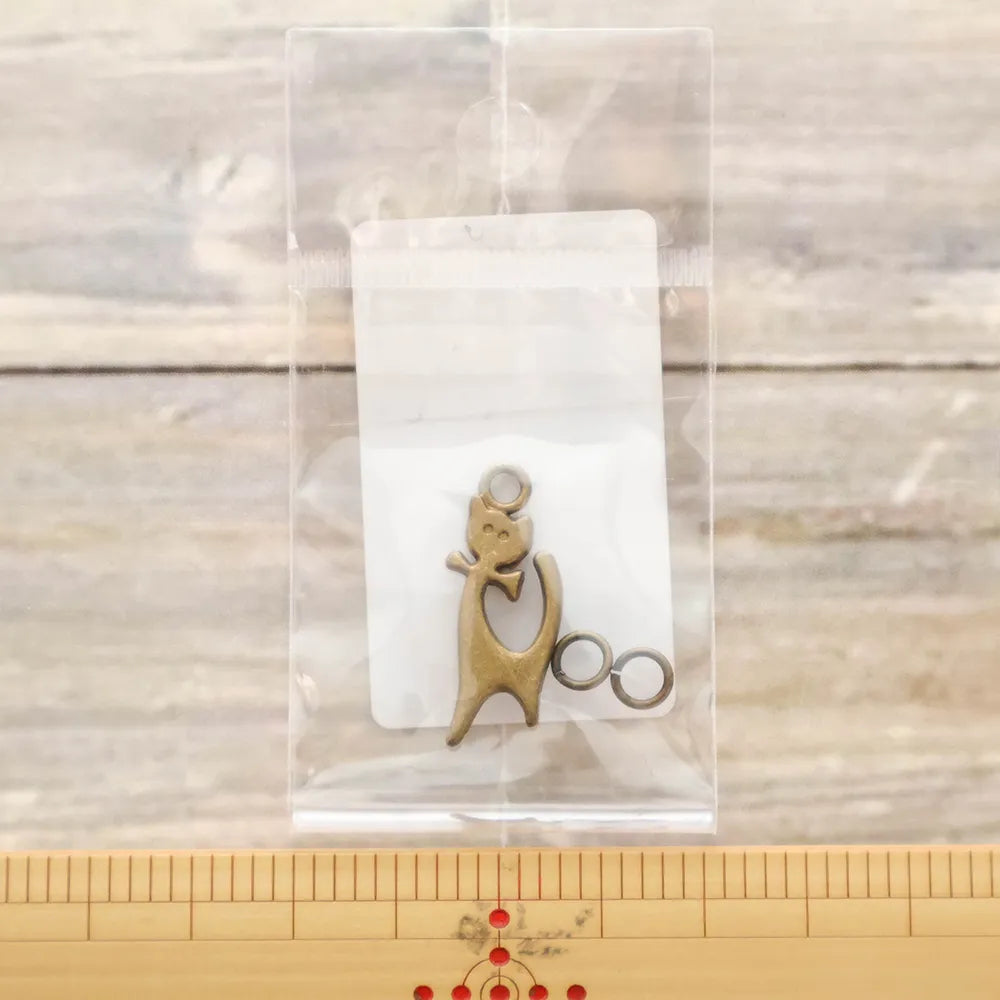 Charm Zipper Pull - Cat Antique Gold - nomura tailor
