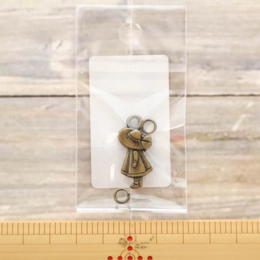 Charm Zipper Pull - Girl Antique Gold - nomura tailor