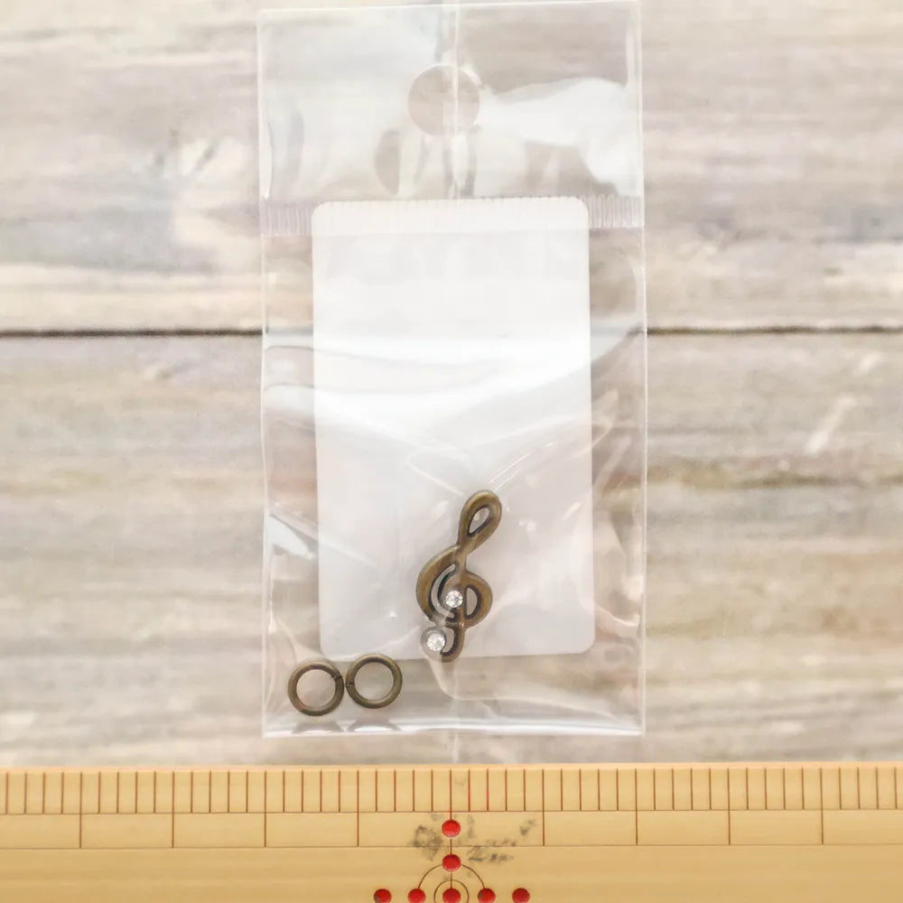 Charm Zipper Pull - Treble Clef Antique Gold - nomura tailor