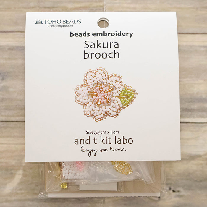Flower Embroidery Brooch Kit - Cherry Blossoms - nomura tailor