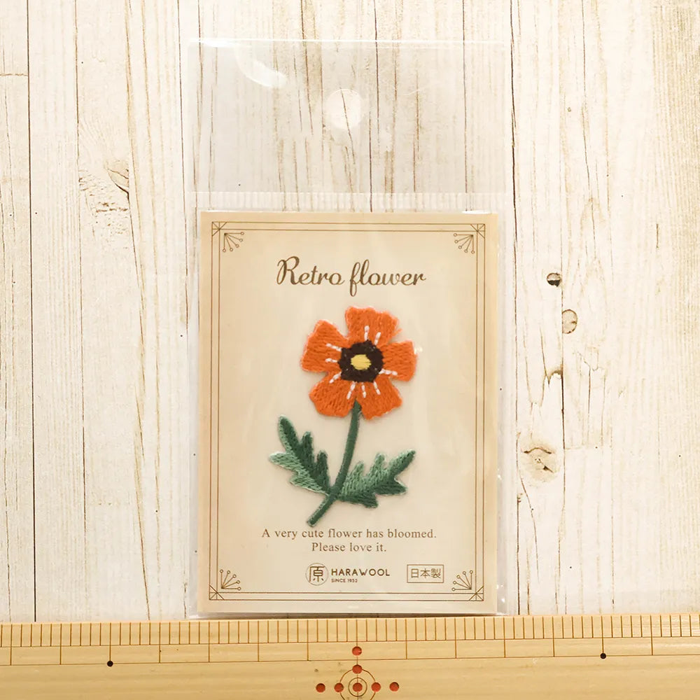 2-Way Patch - Retro Flower オレンジのお花 - nomura tailor