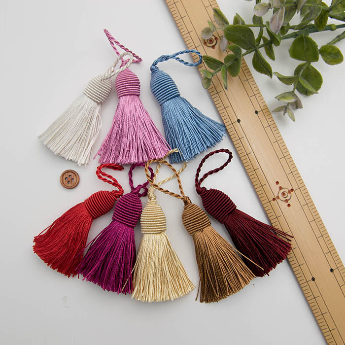 Tassel Pom Pom Solid Color - nomura tailor