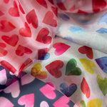Polyester Organza Printed Fabric — Heart Pattern - nomura tailor