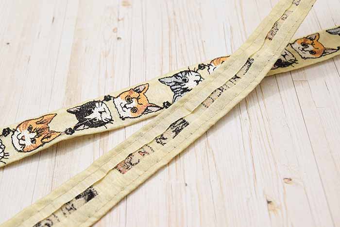 Indian embroidered ribbon Cat approx. 25 mm wide - nomura tailor