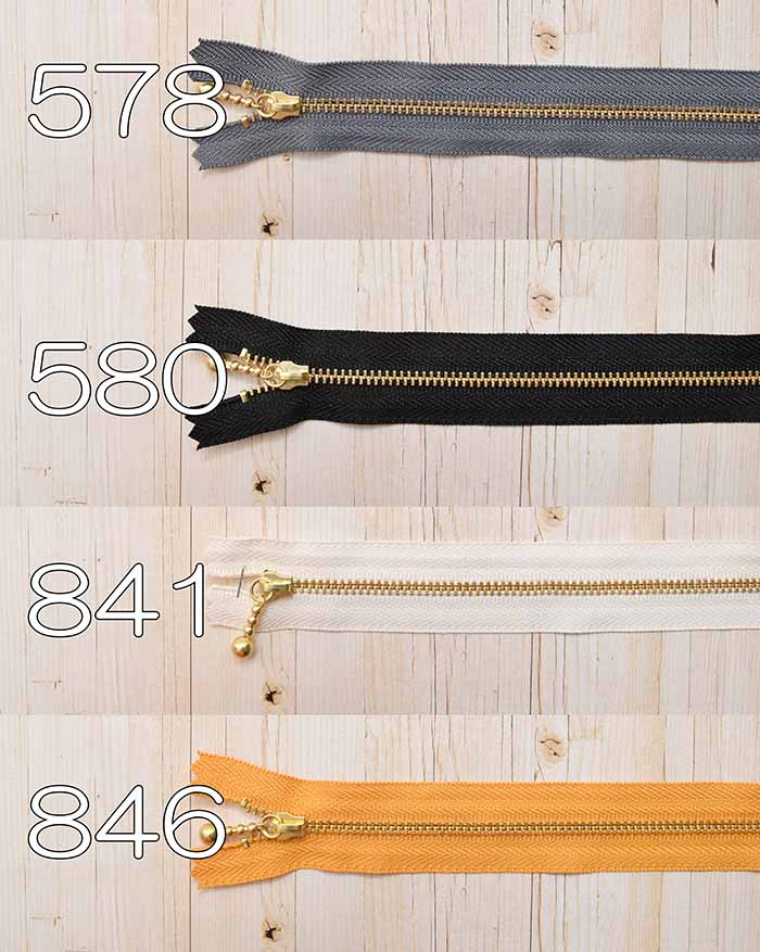 YKK metal zipper with ball No. 3 size 20cm [Original color: gold] - nomura tailor