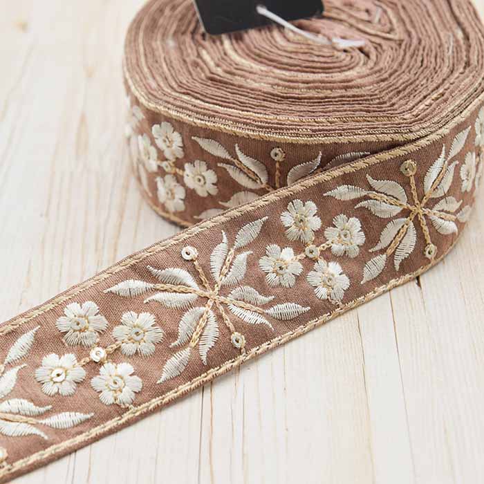 Indian embroidered ribbon, approx. 35mm wide - nomura tailor