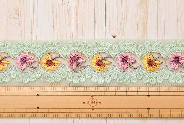 Indian embroidered ribbon, approx. 43mm wide - nomura tailor