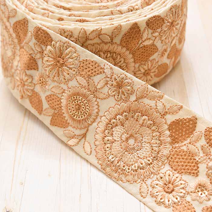 Indian embroidered ribbon, approx. 59mm wide - nomura tailor