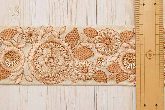 Indian embroidered ribbon, approx. 59mm wide - nomura tailor