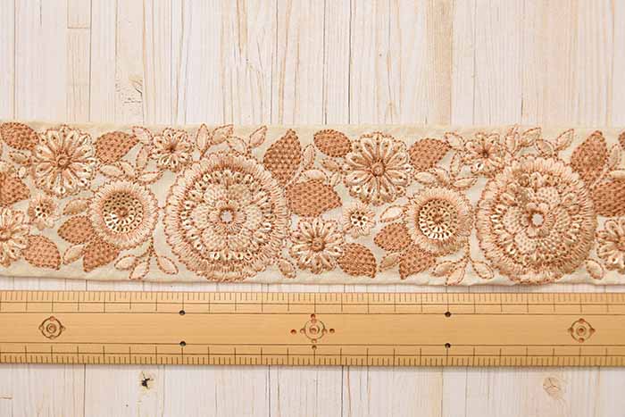 Indian embroidered ribbon, approx. 59mm wide - nomura tailor