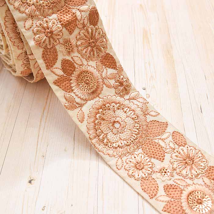 Indian embroidered ribbon, approx. 59mm wide - nomura tailor