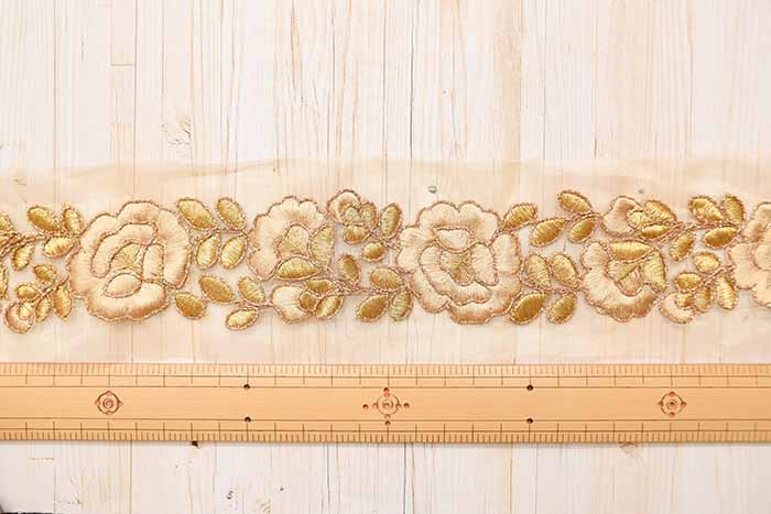 Indian embroidered ribbon, approx. 71mm wide - nomura tailor