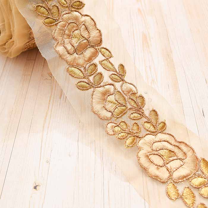 Indian embroidered ribbon, approx. 71mm wide - nomura tailor