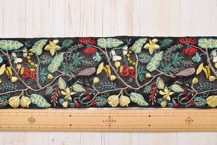 Indian embroidered ribbon, approx. 91mm wide - nomura tailor