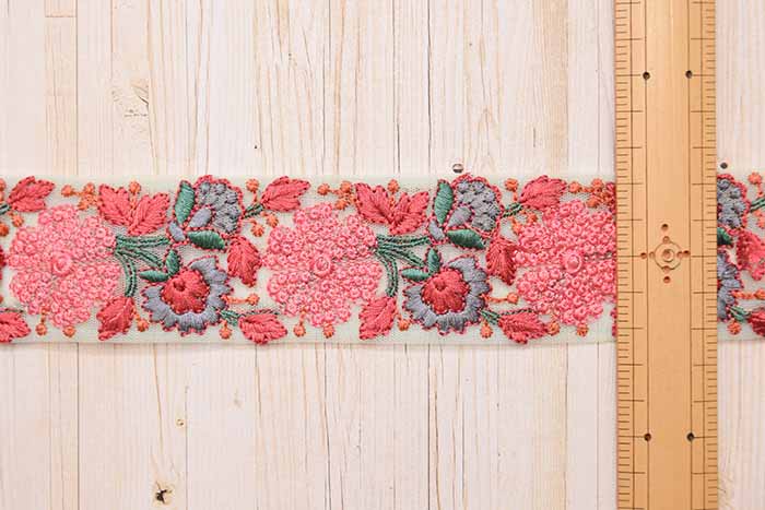 Indian embroidered ribbon, approx. 48mm wide - nomura tailor