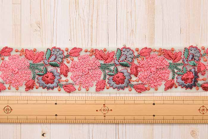 Indian embroidered ribbon, approx. 48mm wide - nomura tailor