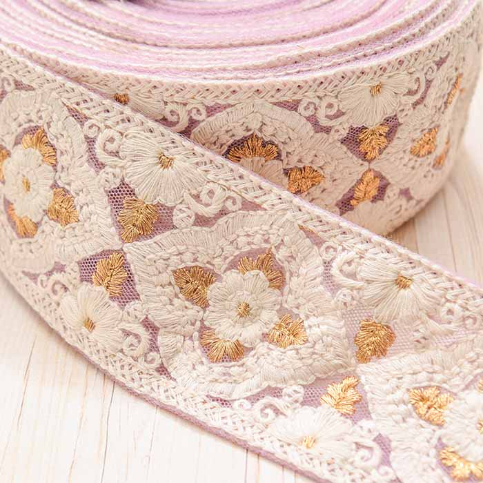 Indian embroidered ribbon, approx. 52mm wide - nomura tailor