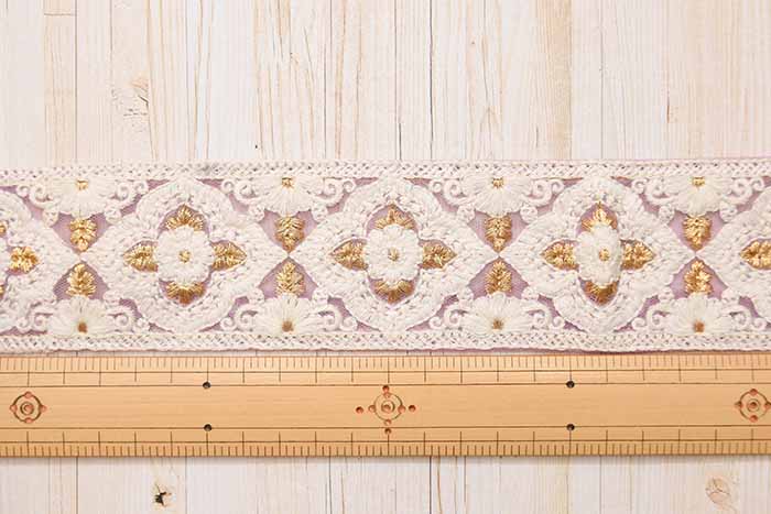 Indian embroidered ribbon, approx. 52mm wide - nomura tailor