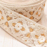 Indian embroidered ribbon, approx. 54mm wide - nomura tailor