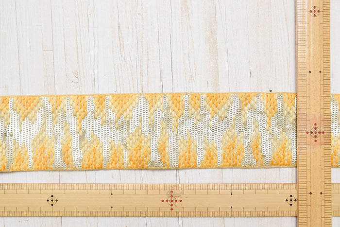 Indian Embroidered Ribbon, [Approx. 60mm Width] - nomura tailor