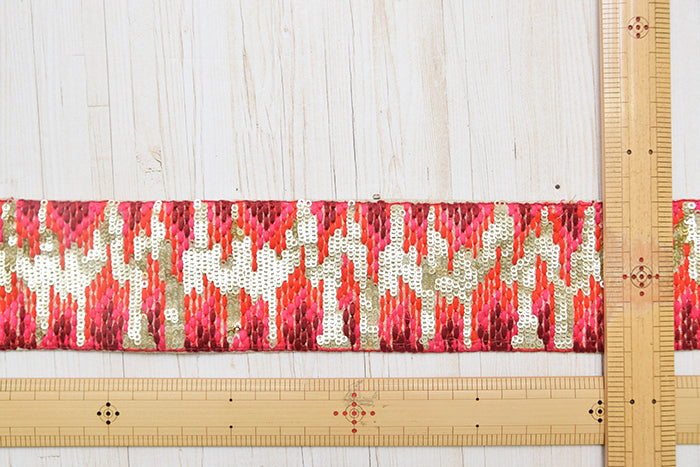Indian Embroidered Ribbon, [Approx. 60mm Width] - nomura tailor
