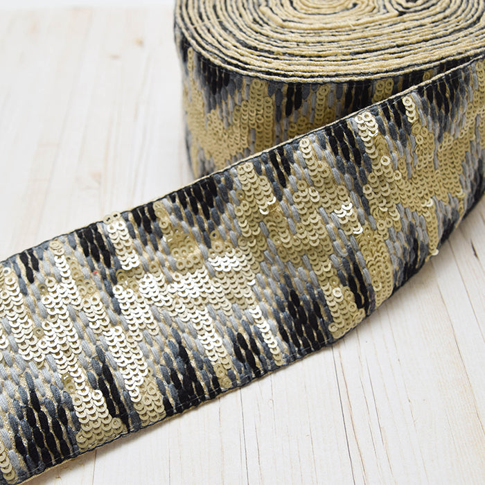 Indian Embroidered Ribbon, [Approx. 60mm Width] - nomura tailor